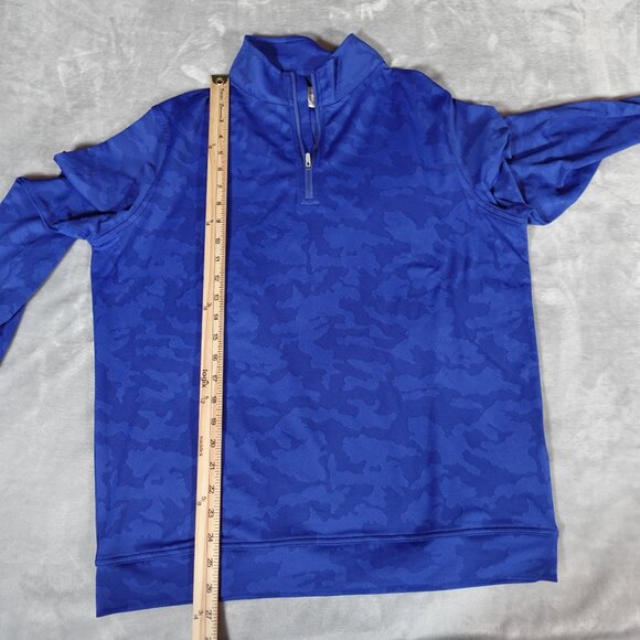 Peter Millar Perth Camo 1/4 Zip Pullover Mens M Company Logo Athletic Blue - Picture 11 of 12